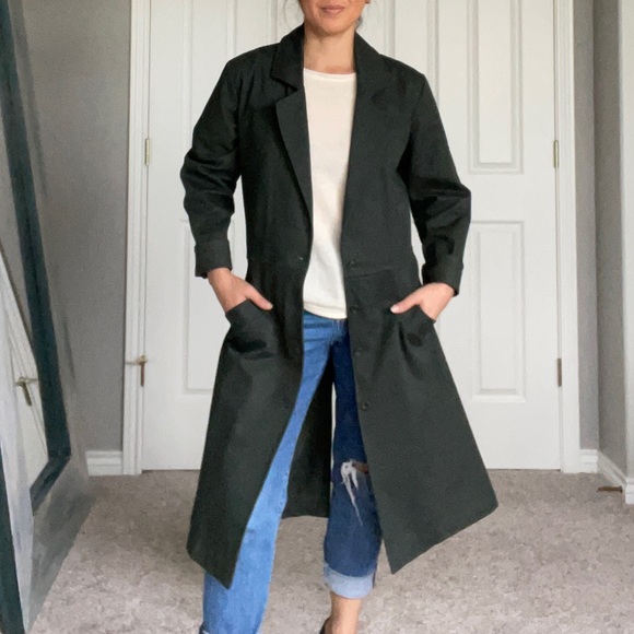 First Rite Green  herringbone utility Shop Coat - Picture 8 of 16